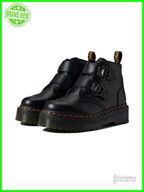 Dr. Martens Devon Flower Leather Platform Boot Floral Ankle Boot